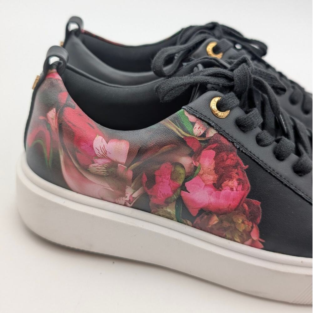 Ted Baker Avery Floral Platform Sneaker Shoes Women's Black Size US6.5 EU37 - Picture 10 of 10